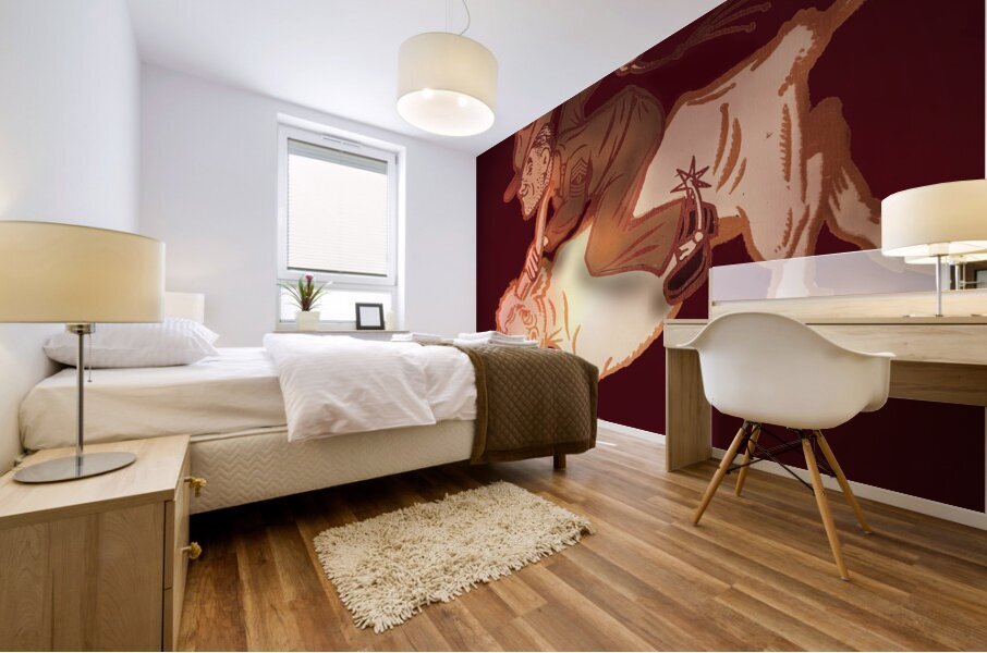 Longhorn Ride Mural print