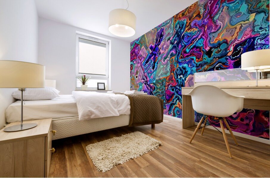 Colours of Stick men Mural print