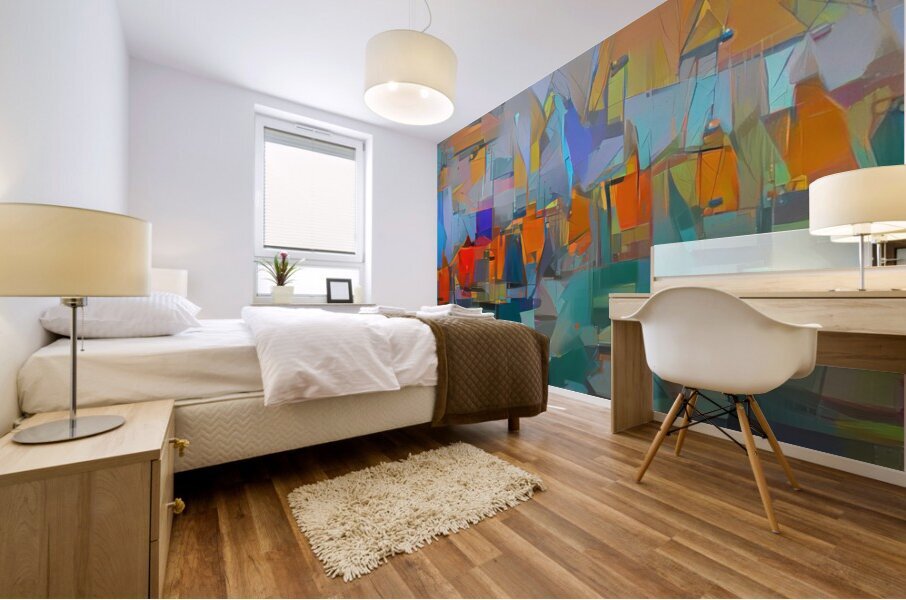 Orange men Mural print