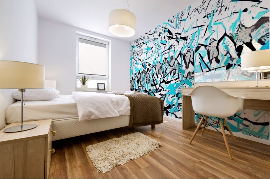 Blue and white of men Mural print