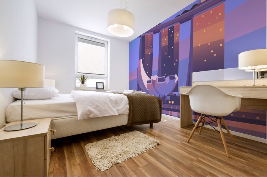 Singapore City Skyline Print Mural print