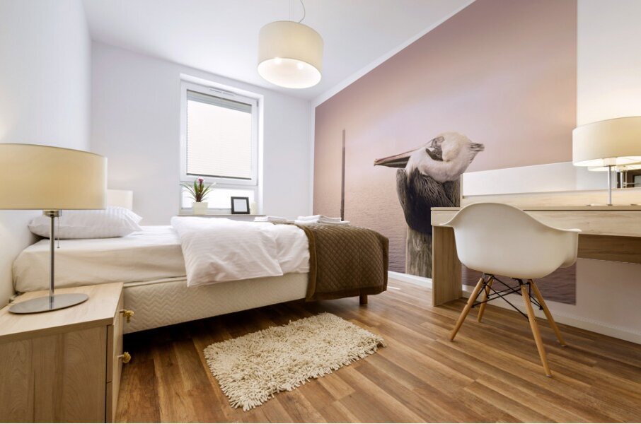 Pensacola Beach  Pelican Pilings Triptych Mural print