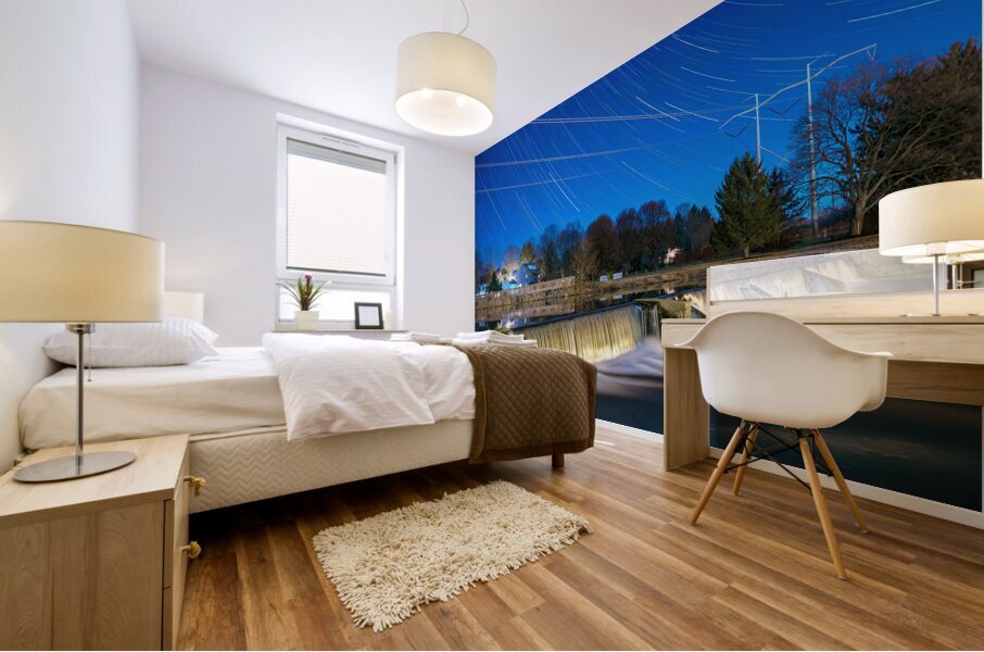 StarTrails Over Wehrs Dam Mural print
