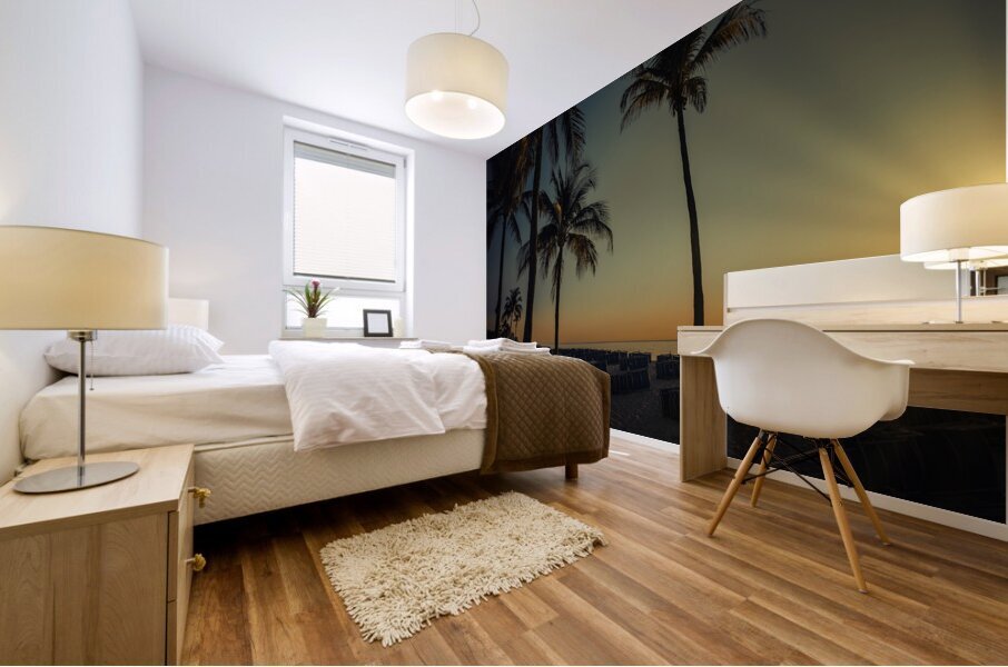 Sunlit Serenade on Serene Shores Mural print