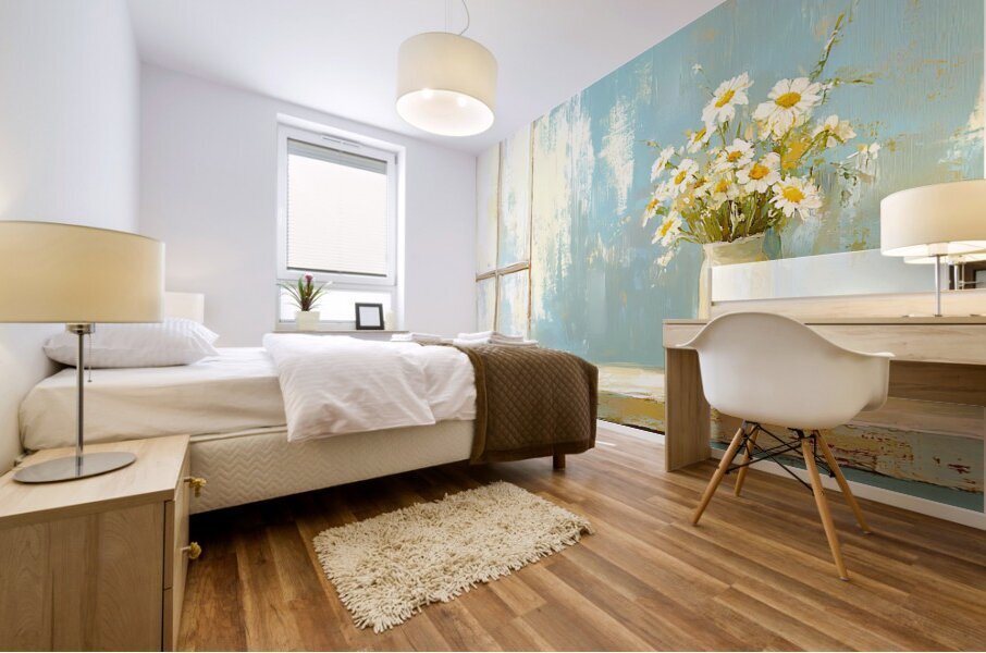 Distressed Daisies Mural print