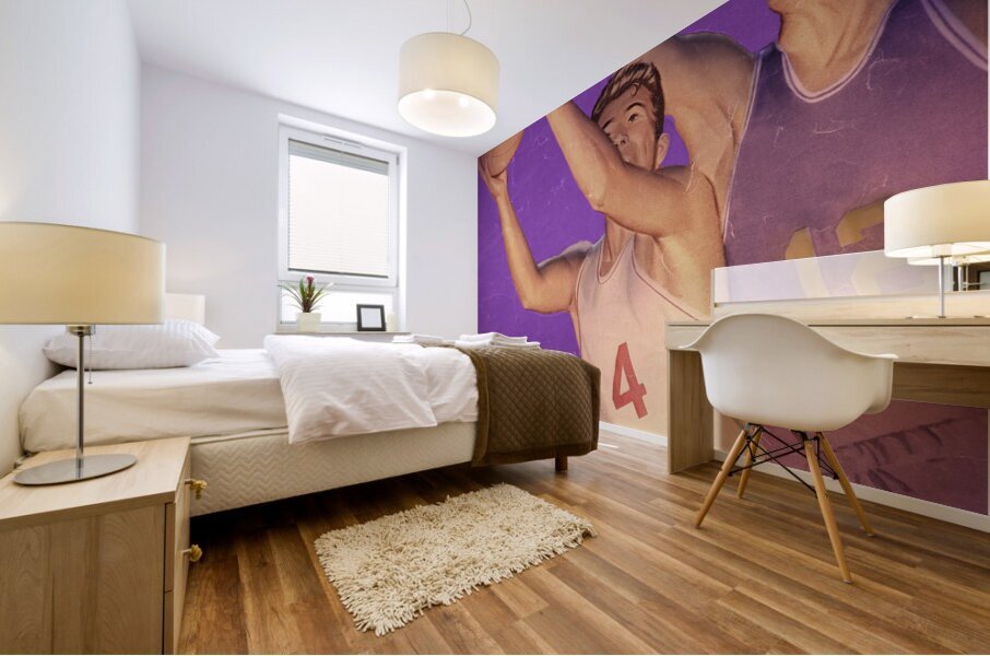 washington huskies basketball cover art Mural print