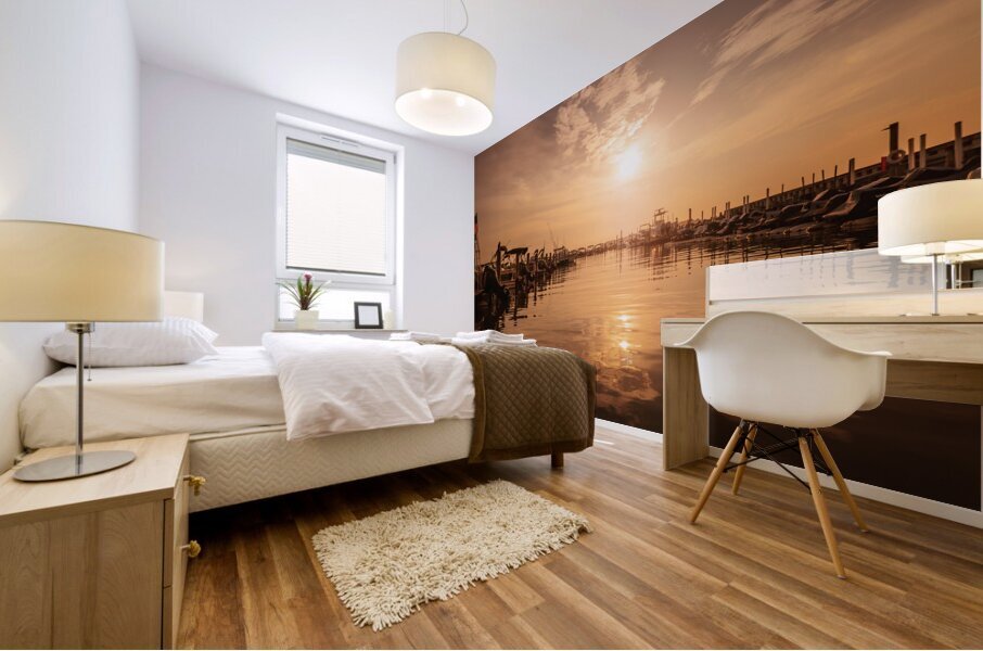 Rehoboth Bay Marina Golden Hour Mural print