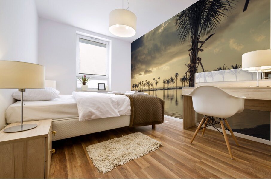 Celestial Rays over Tropical Tranquility Mural print