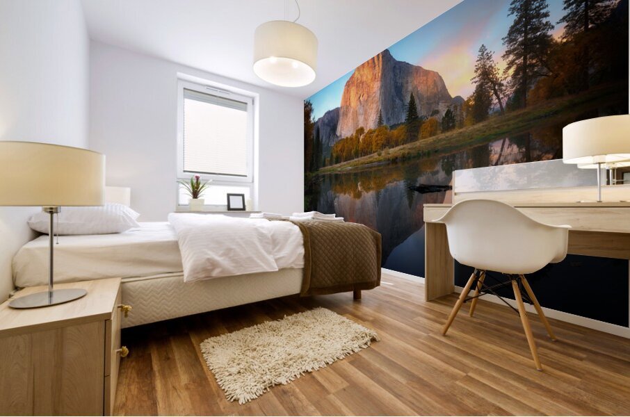 Autumn Reflections in Yosemite Mural print