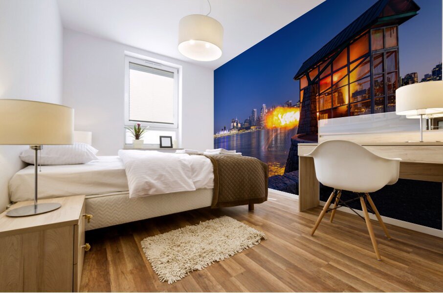 Vancouver BC -The Iconic 9 OClock Gun Mural print