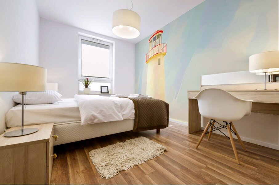 Pastel Lighthouse Mural print