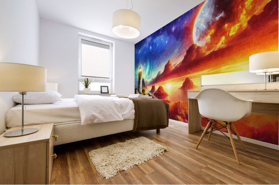 The Fiery Moon Mural print