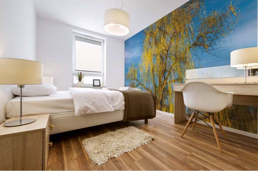Yellow Weeping Willow Portrait Mural print