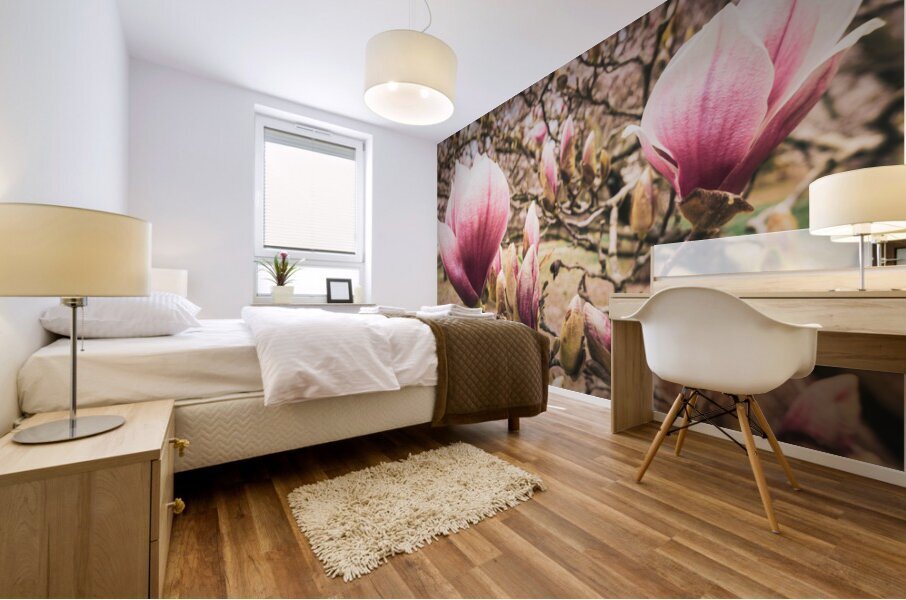 Jane Magnolias Wide Closeup Mural print