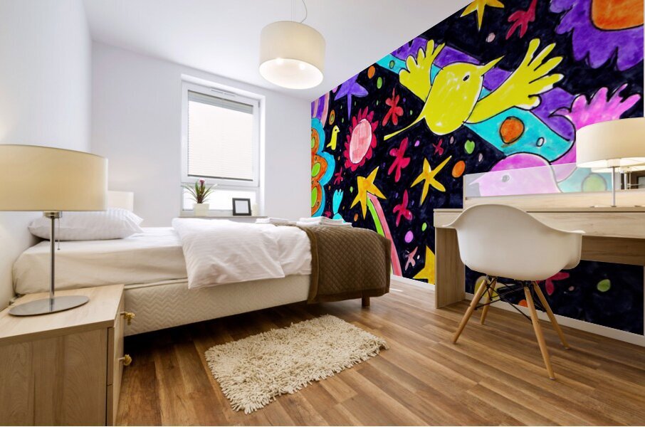 Abstract Doodle Art Cosmic Design Mural print