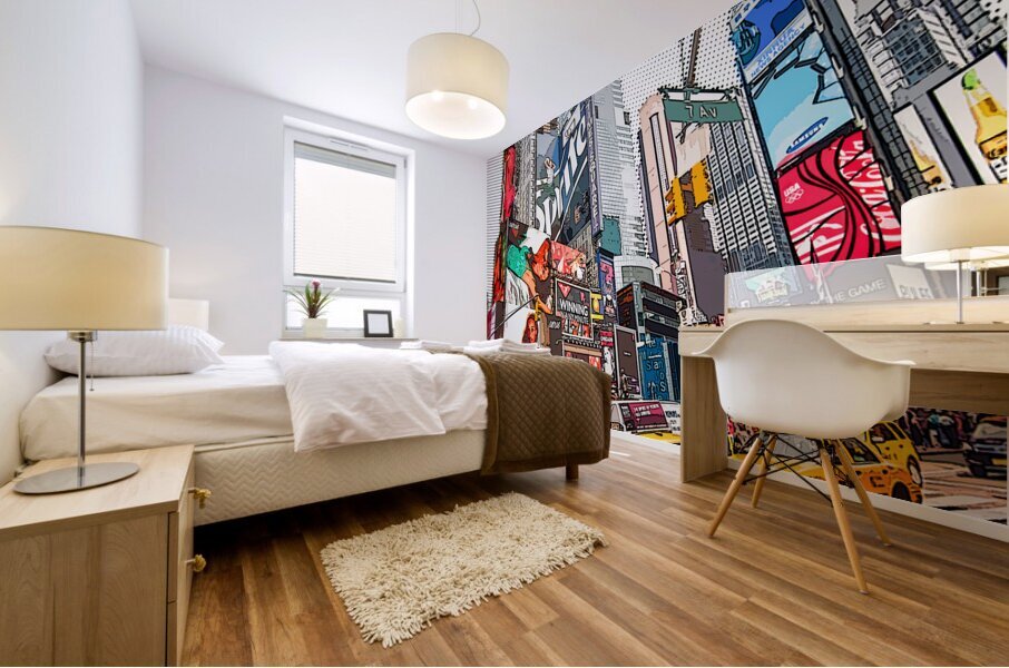 New York Times square pop art comic style Mural print