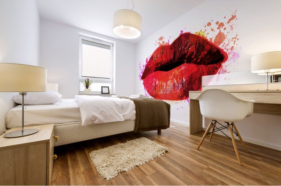 Red Kiss sexy lips Mural print
