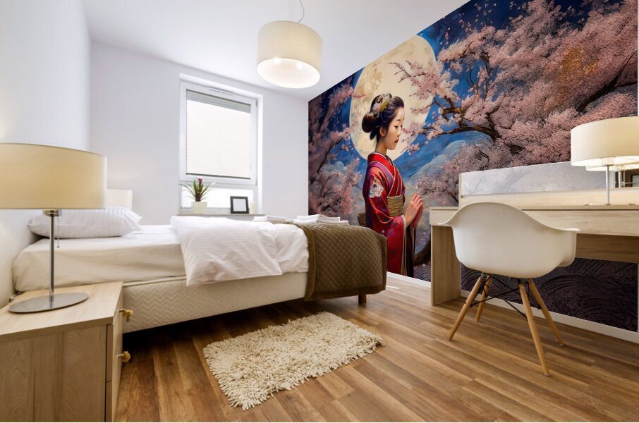 Geisha landscape 3 Mural print