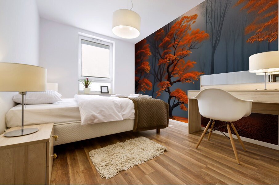 Tree in the Forest Landscape Mural 1 Mural print