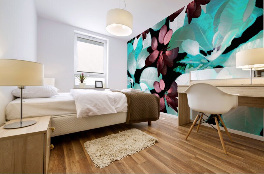 Abstract Coloured Leaves Mural print