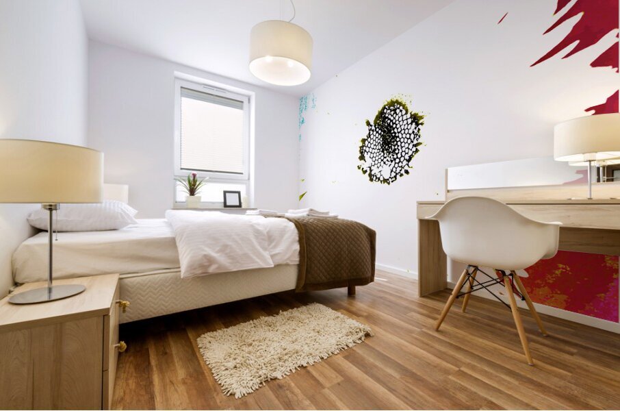 Abstract White Daisy on a Coloured Background  Mural print