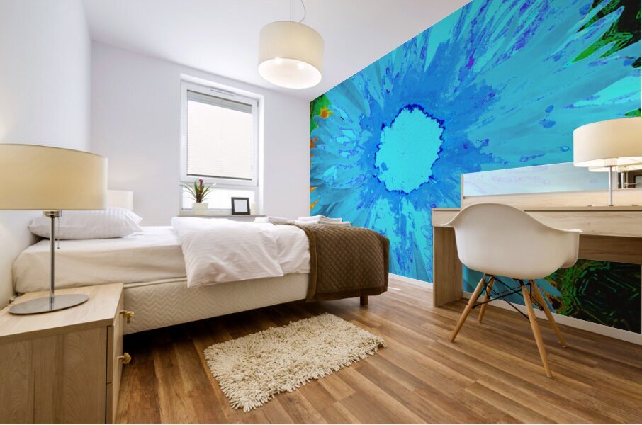 Abstract Geometric Daisy Flower Mural print