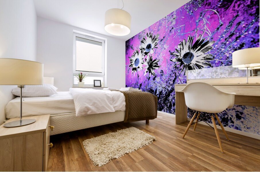 Abstract Vivid Daisy Flowers Mural print