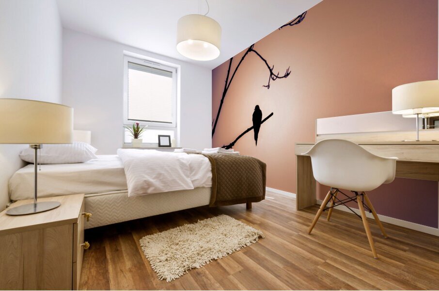 Bird Silhouette Sunset Mural print