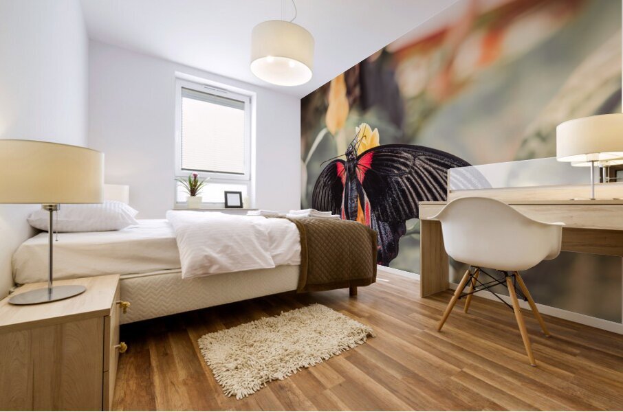 Scarlet Mormon Butterfly Mural print