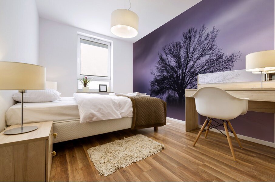  Moonlight  Hilltop Tree Perfection Mural print