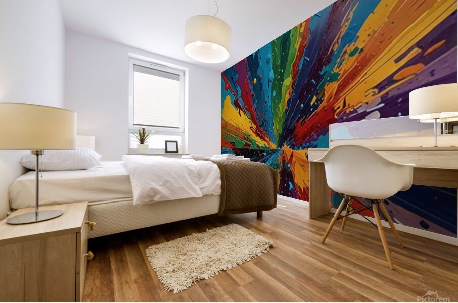Dreamscape Fusion: The Art of Colorful Abstraction Mural print