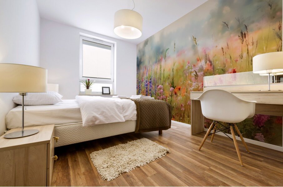 Wildflowers and Tall Grass Mural print