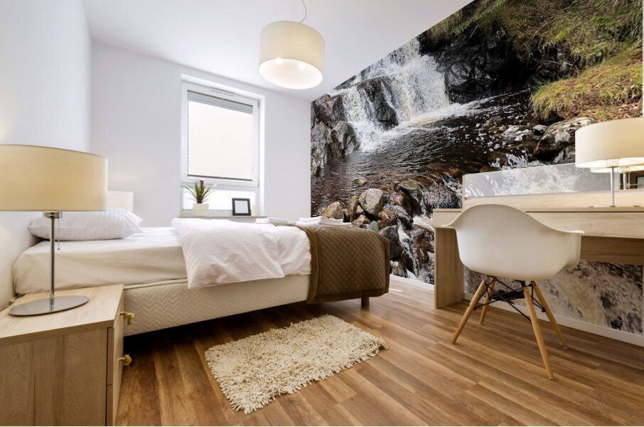 Winters Secret Waterfall in the Scottish Highlands Mural print