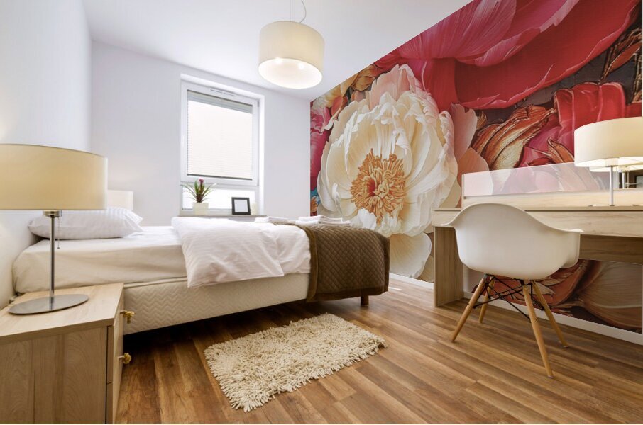 Peonies Illustrated Mural print