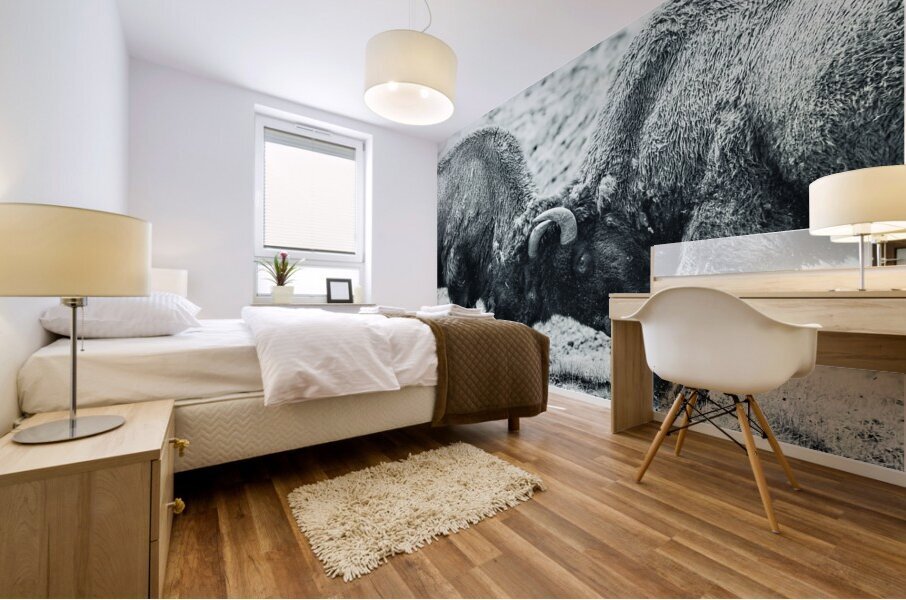 Battle for Hayden Valley B&W Mural print