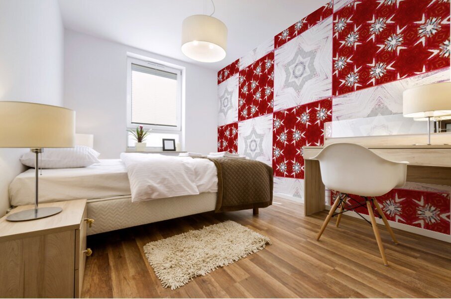 Abstract Pale Star Patchwork Delight  Mural print