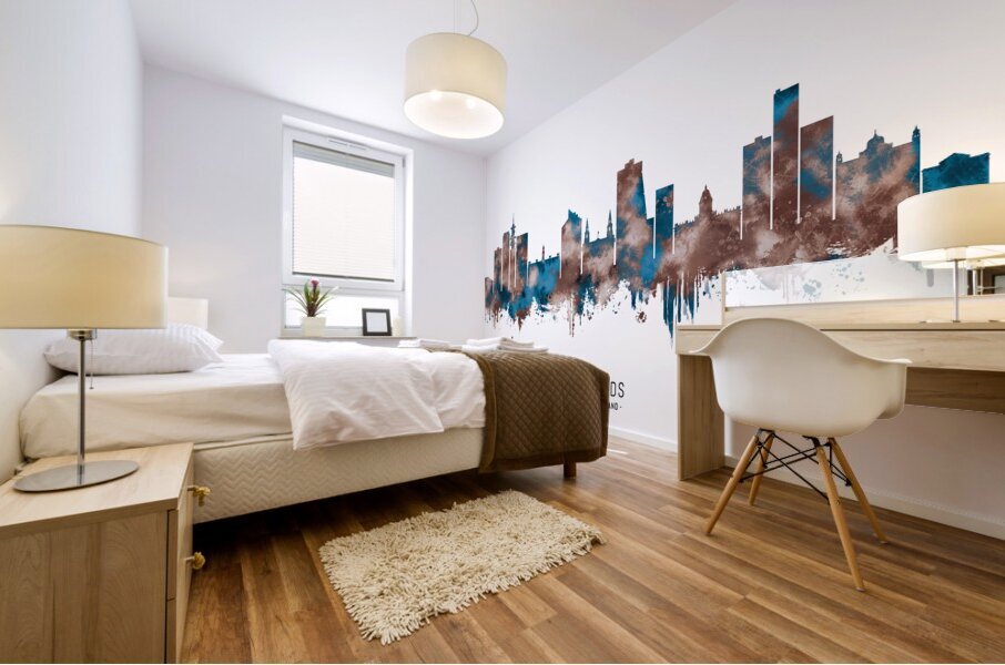 Leeds England Skyline Sepia Mural print