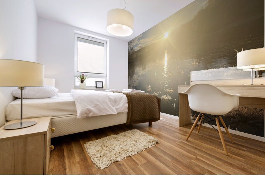 Winters Sun Reflection in the Scottish Highlands Mural print