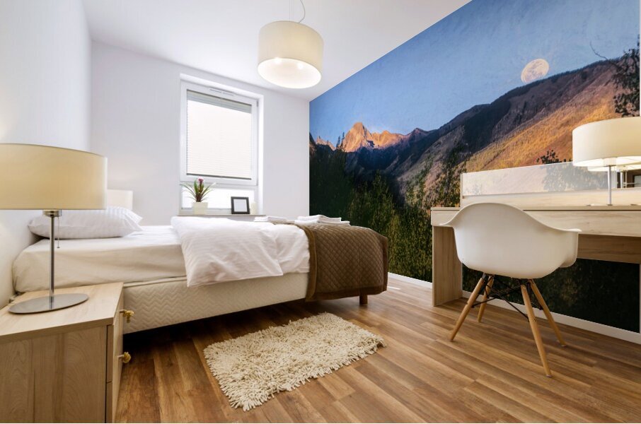 Colorado Snowmass Mountain Backroad Moon Mural print