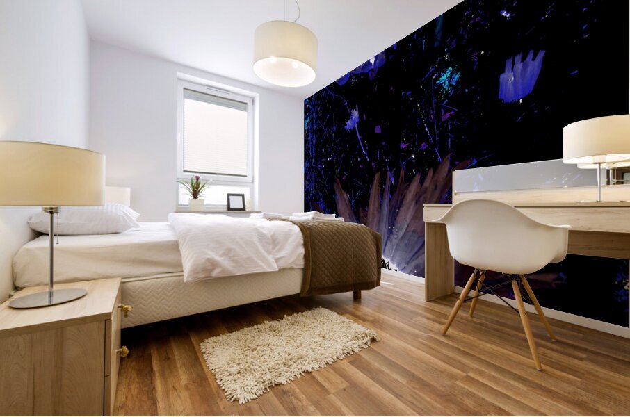 Abstract Vivid Cool Rocking Daises Mural print