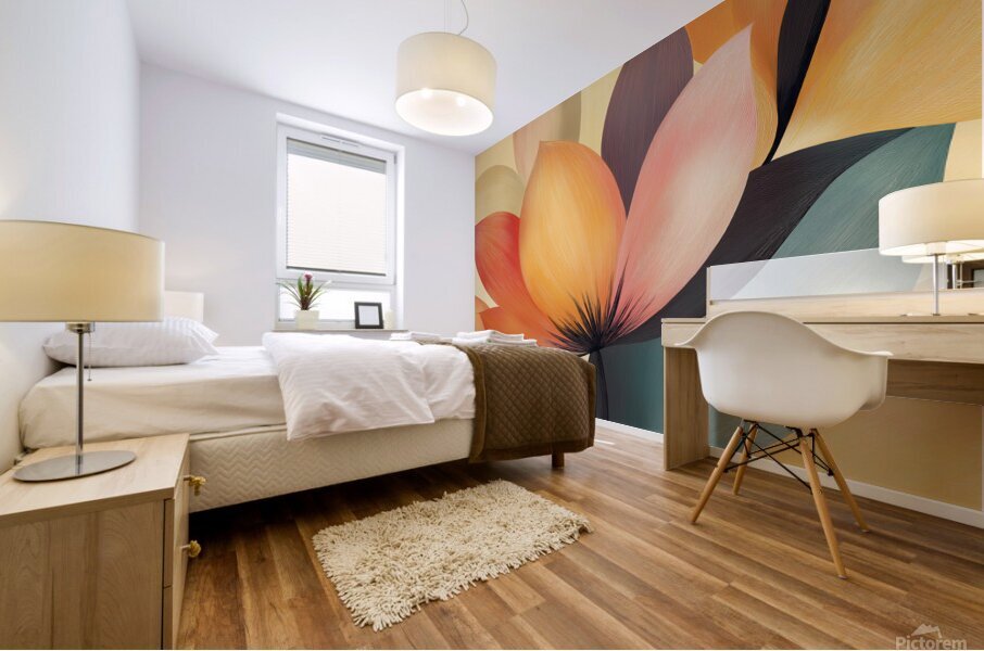 Abstract flowers Mural print