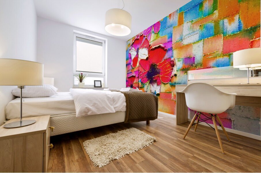 Abstract Poppies Mural print