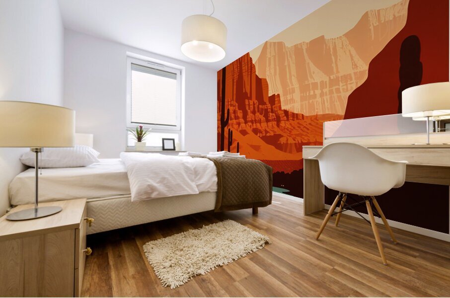 Grand Canyon National Park vintage travel poster Mural print