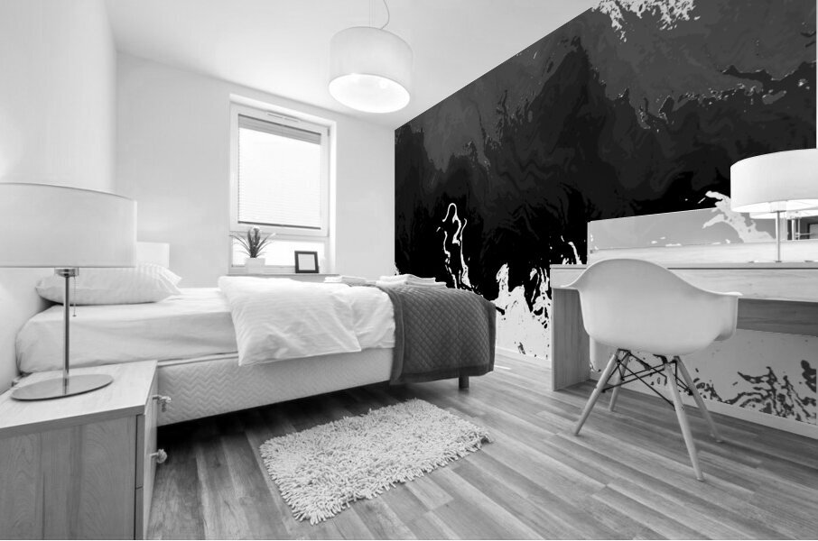 Abstract Monochrome Ocean Mural print