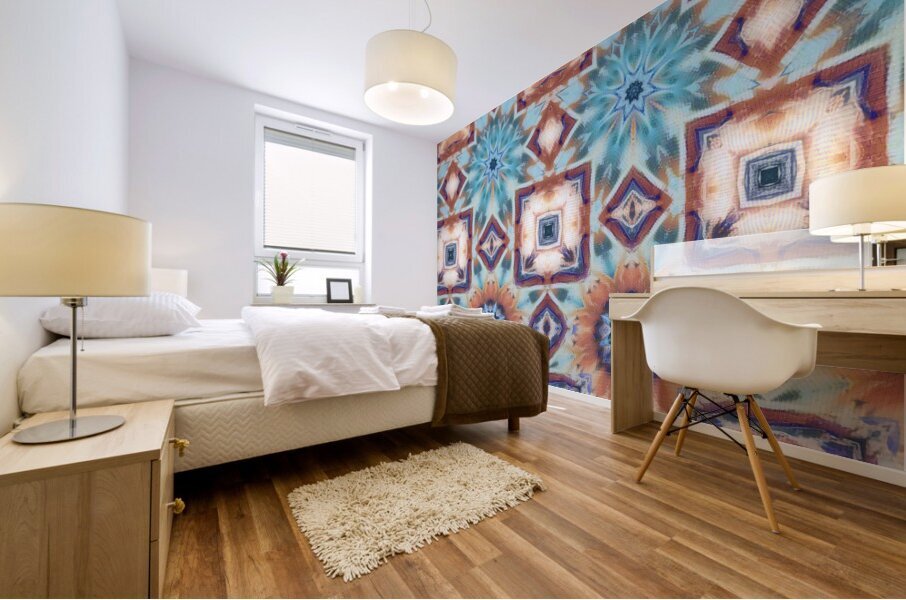 Abstract Geometric Floral Design Mural print