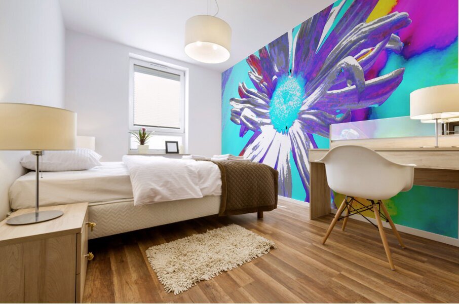 Abstract Daisy Flower Multicoloured Background Mural print