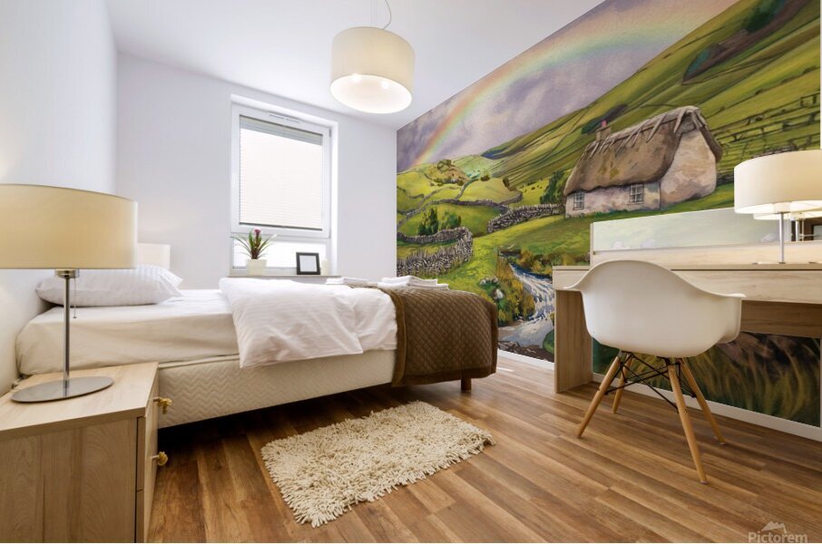 Whispers of the Emerald Isle: A Serene Irish Landscape  Mural print