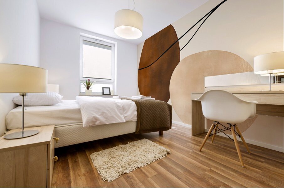 Neutral Abstract Brown Beige Cream Mural print