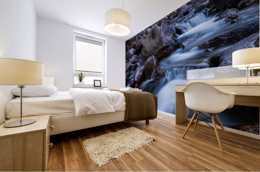 Water Falling On Boulder Creek Mural print
