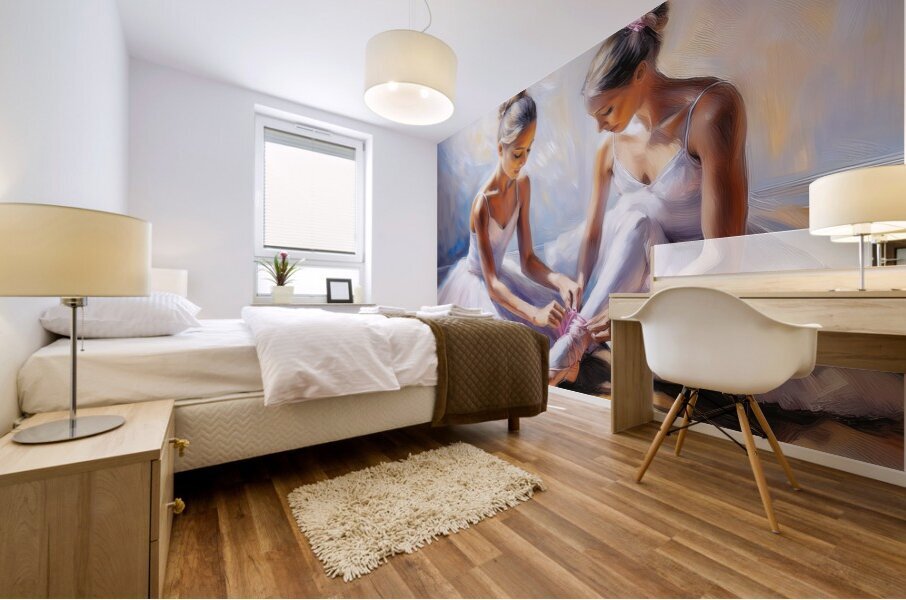 Helping to tie the ribbons Mural print